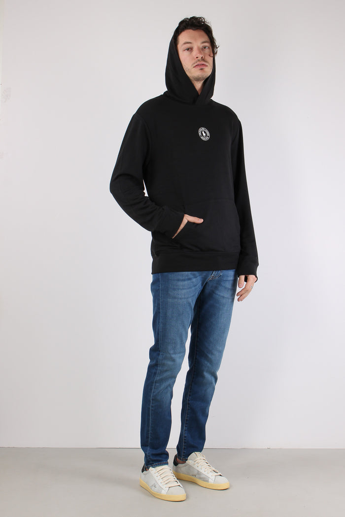 Felpa Cappuccio Logo Centrale Polo Black-6