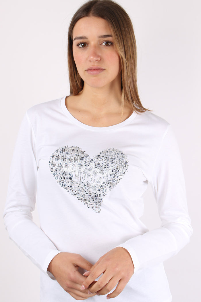 T-shirt Cuore Pois Bianco/heart-3