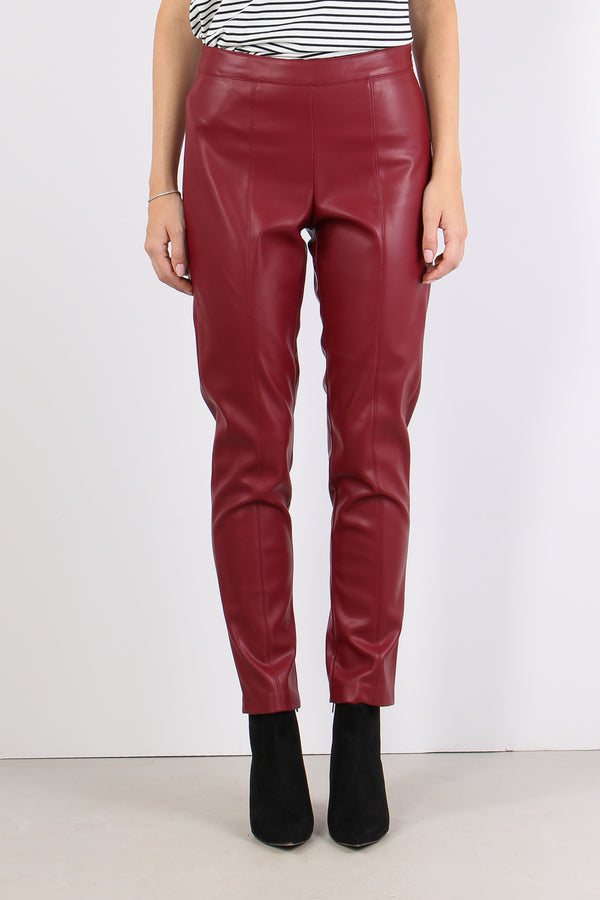 Maren Pantalone Ecopelle Bordeaux-2