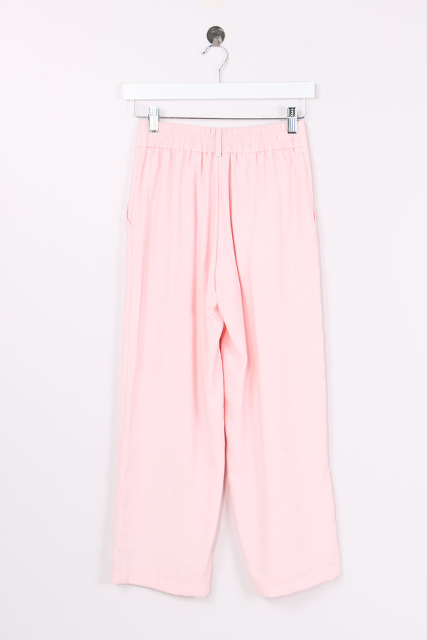 Pantalone Dritto Viscosa Rosa Pallido-2