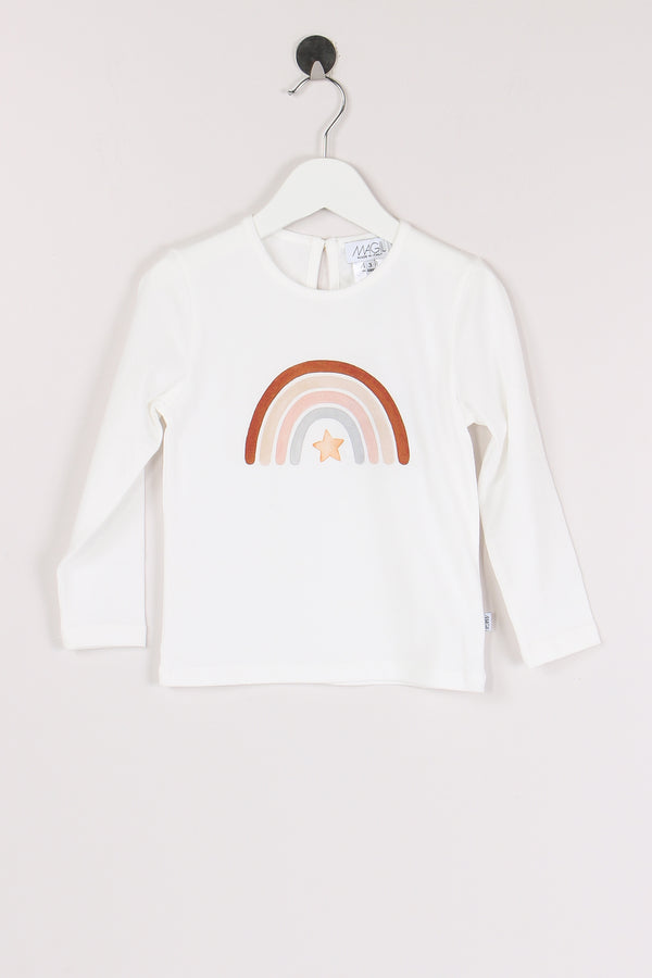 T-shirt Stampa Arcobaleno Latte