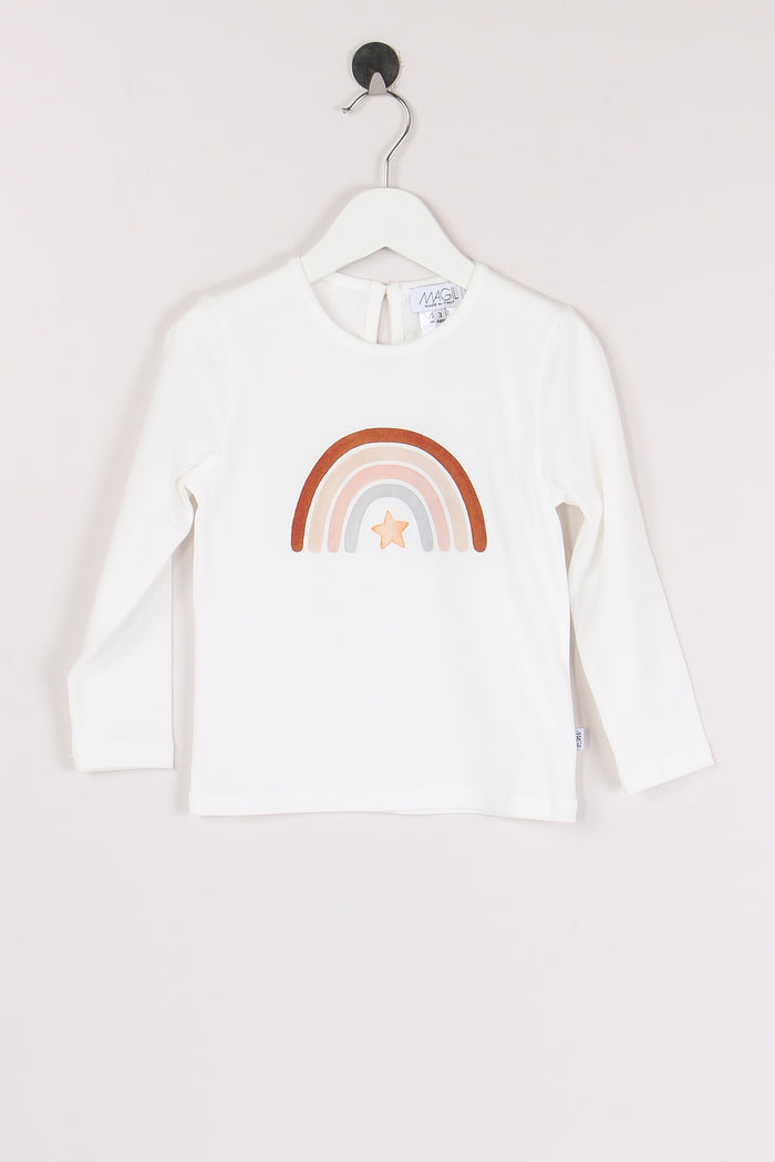 T-shirt Stampa Arcobaleno Latte