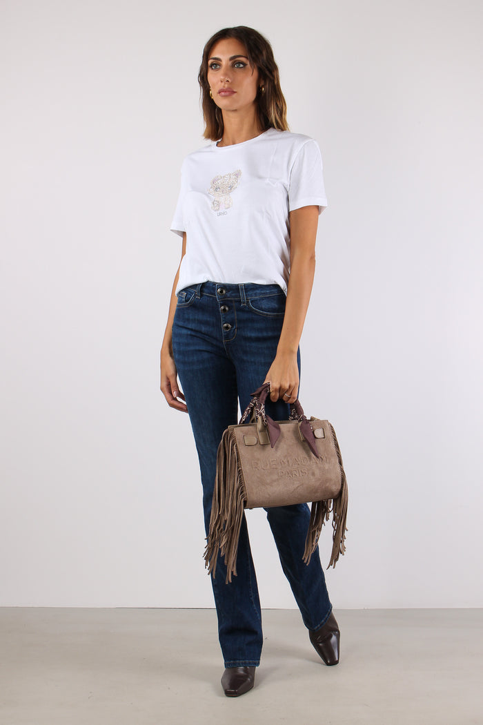 Denim Bottone Gioiello Denim Scuro-3
