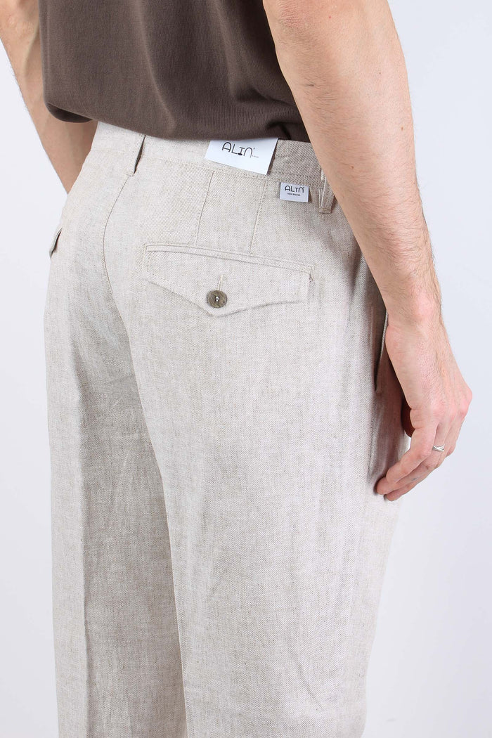 Orzo Pantalone Misto Lino Sabbia-5