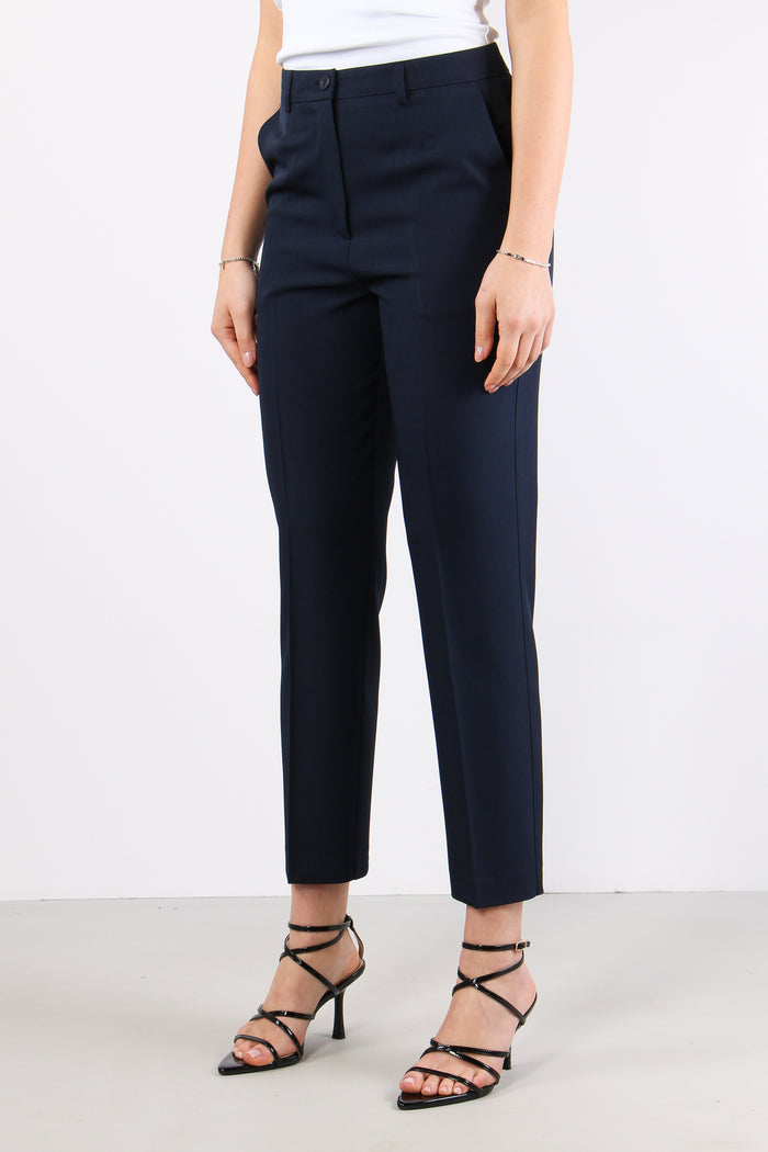 Pantalone Sigaretta Poliviscos Blu-3