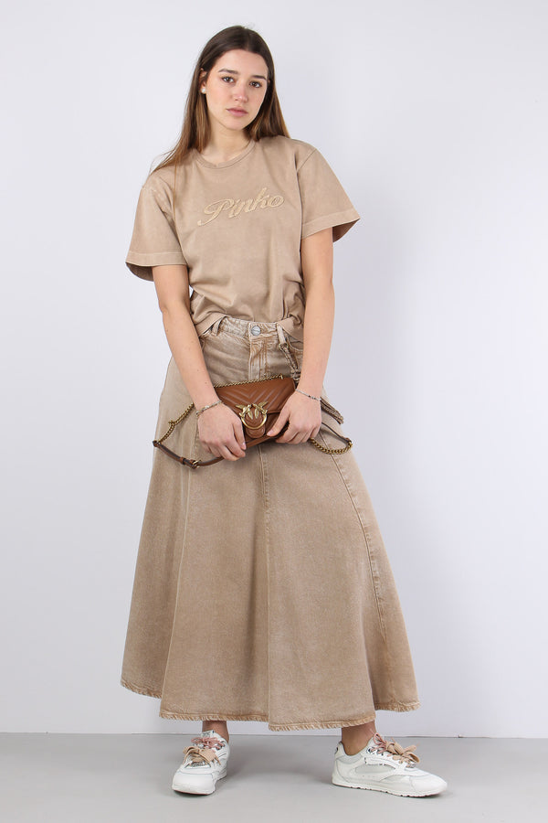 Sheryl T-shirt Logo Pizzo Beige Chantilly