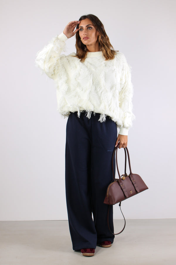 Maglia Rombi Frange Crema