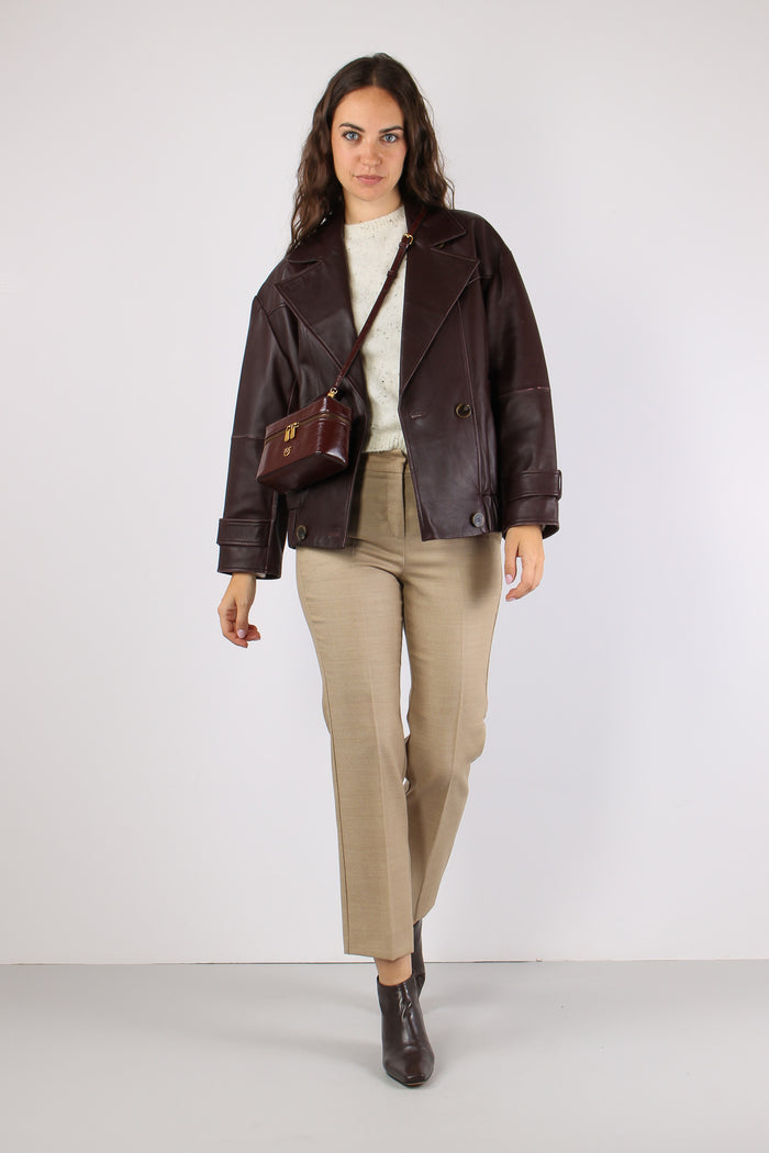 Mlspallore Bomber Pelle Bordeaux-6