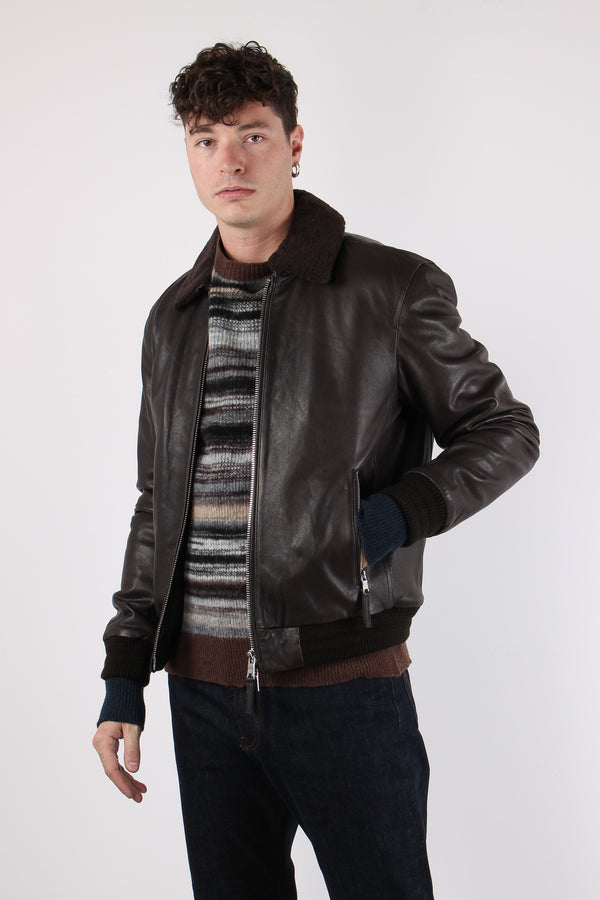 Bomber Pelo Rimovibile Dark Brown-2