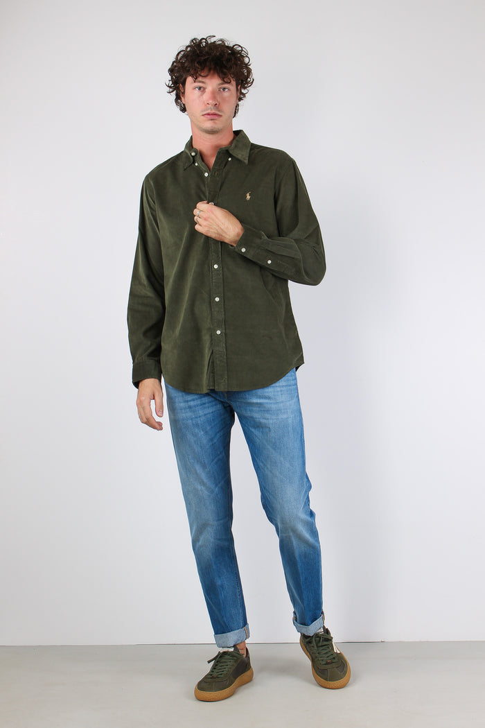 Camicia Velluto Campany Olive-5