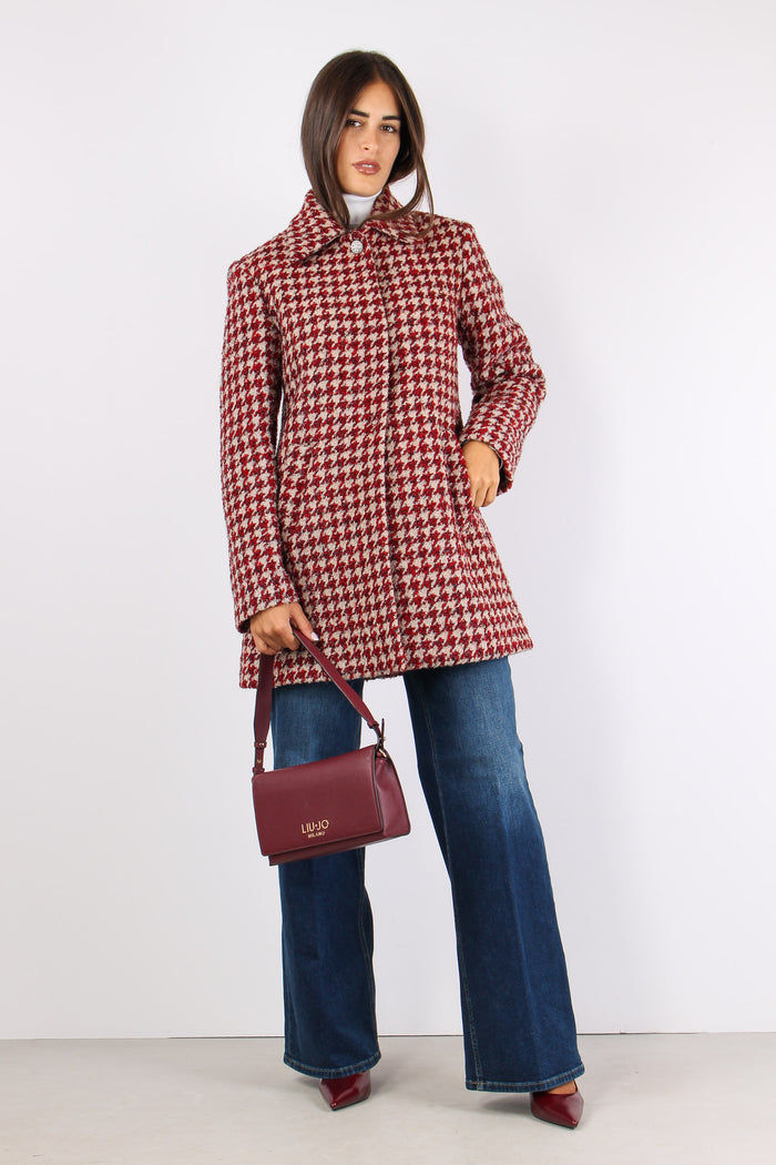 Cappotto Dritto Pied De Poule Beige/pepper-5