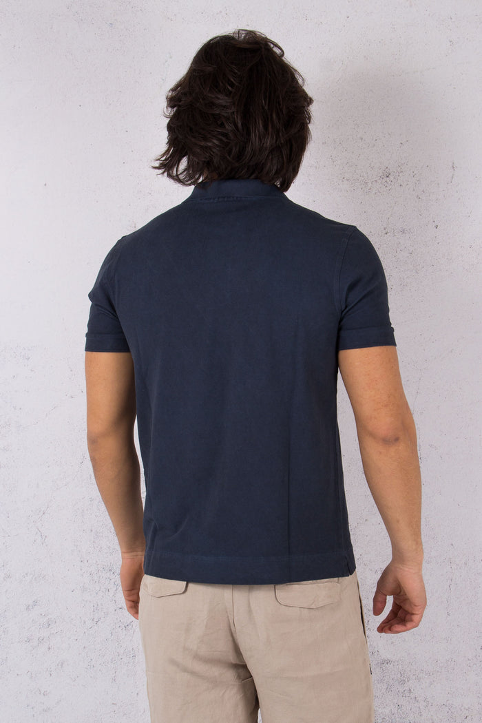 Polo Manica Corta Special Dyed Navy Blue-2