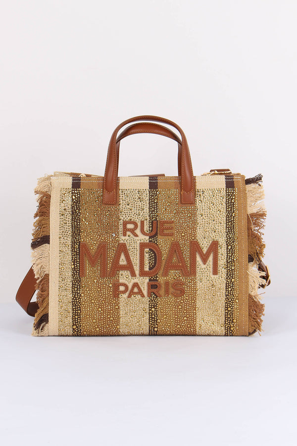 Shopping Strass Stripes Brown