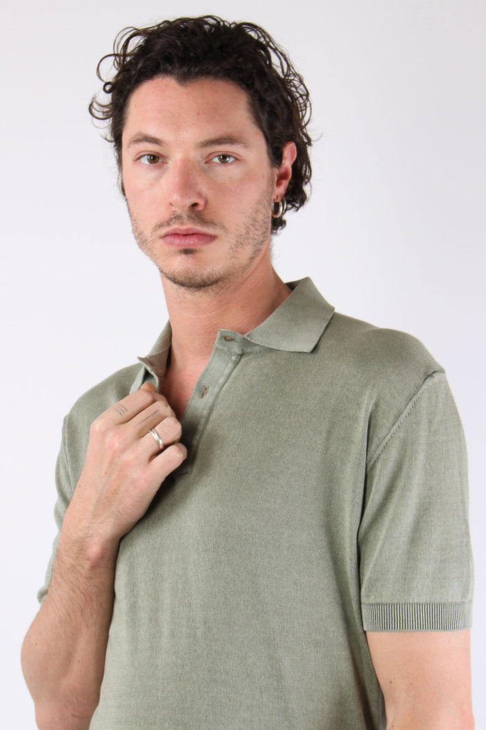 Polo Manica Corta Cotone Green Fade-8