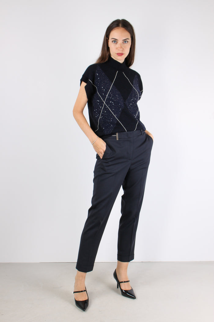 Pantalone Banda Monile Blu-6