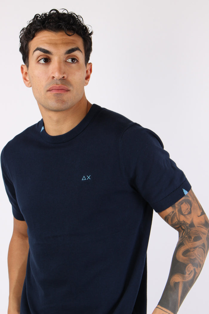 Maglia Girocollo M/m Filo Navy Blue-4