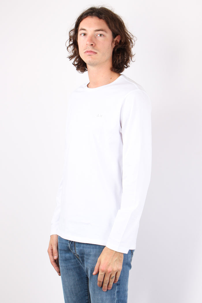 T-shirt Basica Manica Lunga Bianco-5