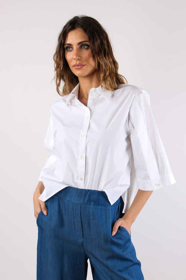 Camicia Apertura Manica Bianco-2