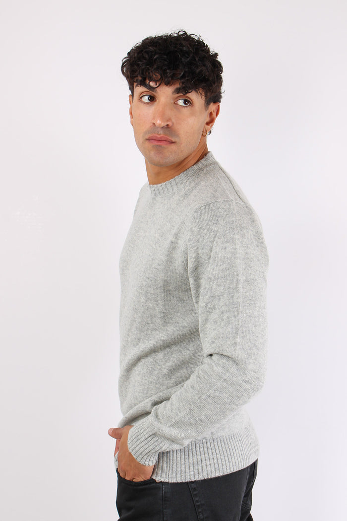 Maglia Girocollo Lambswool Ghiaccio-6