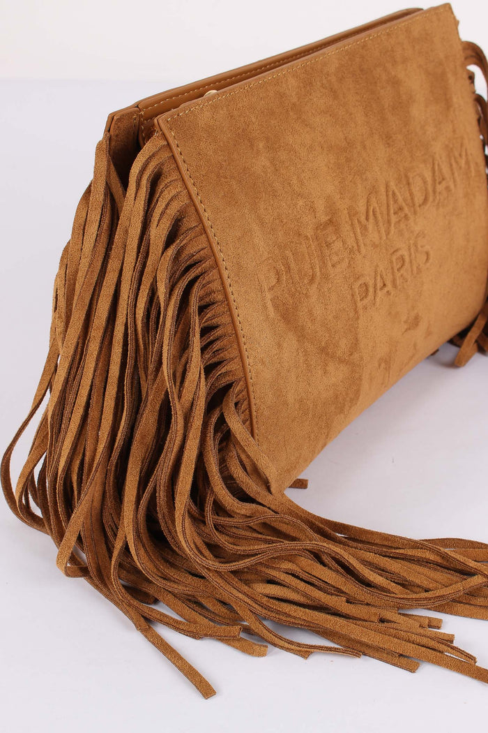 Clutch Frange Cognac-5