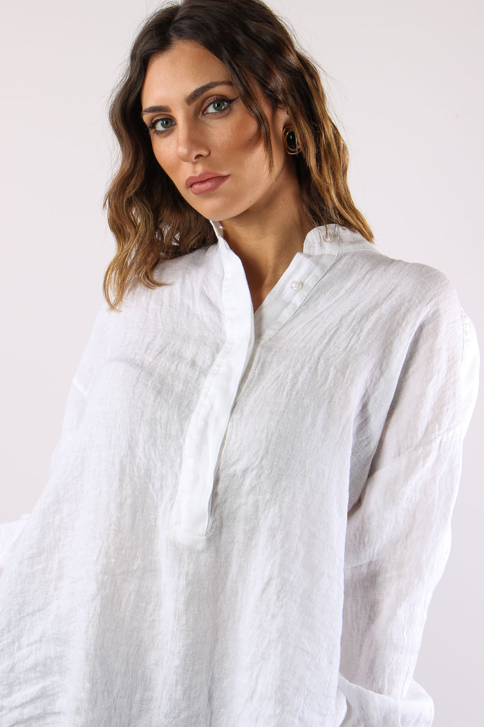 Camicia Lino Coreana Naturale-7