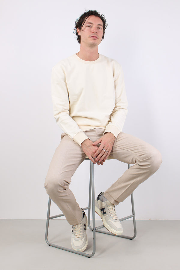 Felpa Girocollo Archive Panna-2