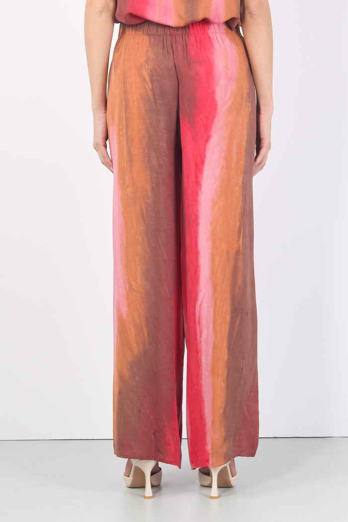 Pantalone Fluido Tie Dye Cioccolato/rosso-4