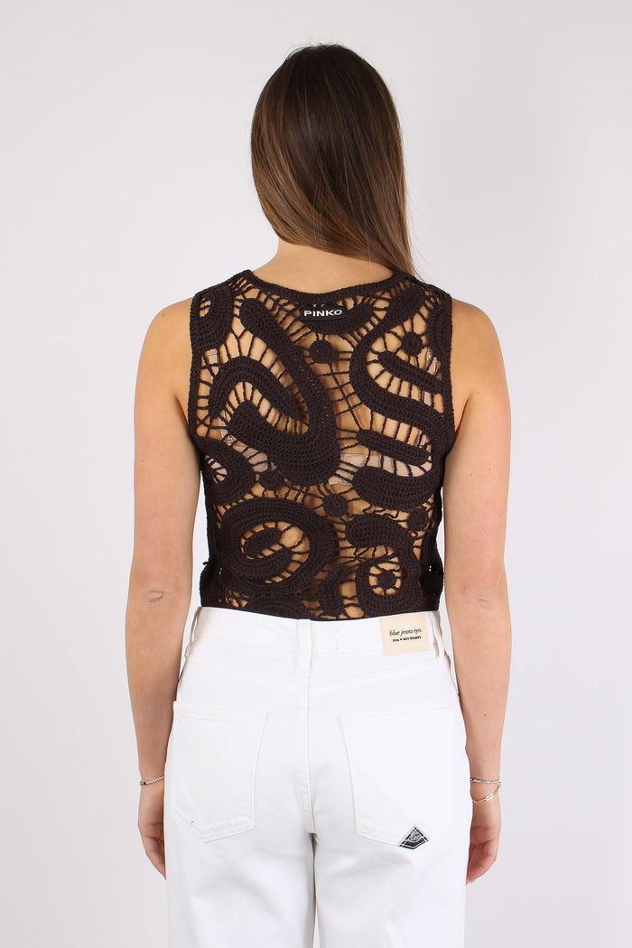 Eruzione Top Macrame Marrone Java-4