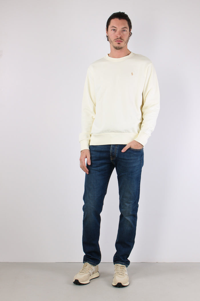 Felpa Girocollo Garzata Cream-5