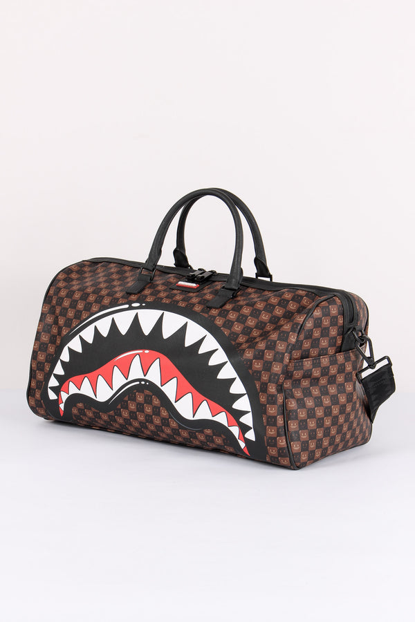 Duffle Shark In Paris Check Marrone-2