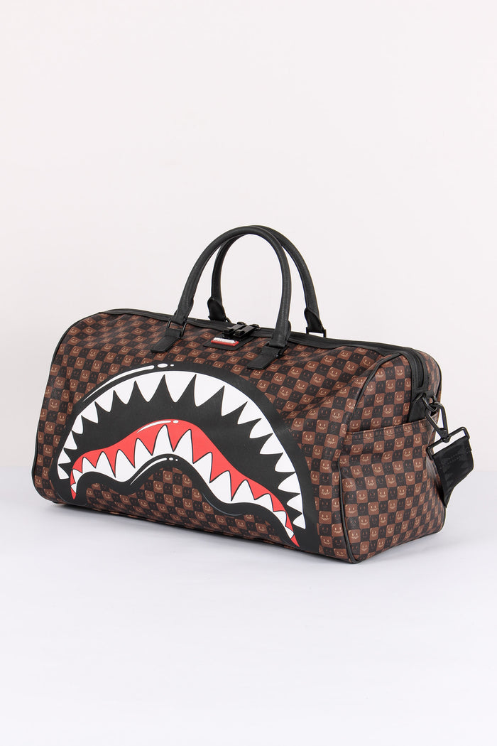 Duffle Shark In Paris Check Marrone-2