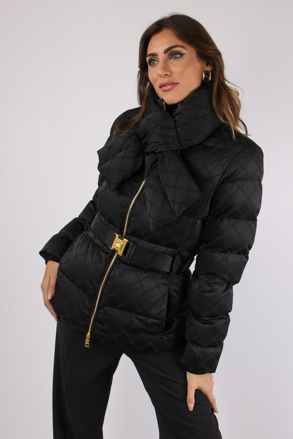 Piumino Logo Fiocco Collo Nero-2