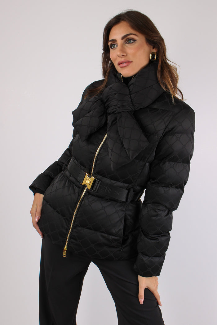 Piumino Logo Fiocco Collo Nero-2