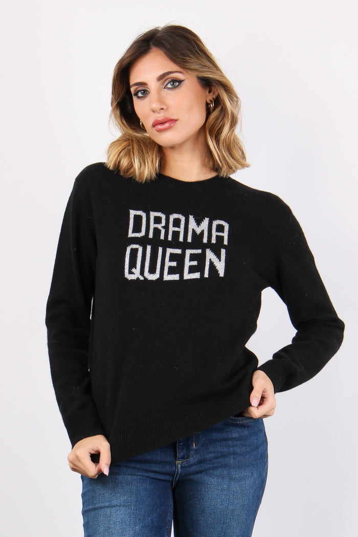 Maglia Girocollo Scritta Drama Queen-2