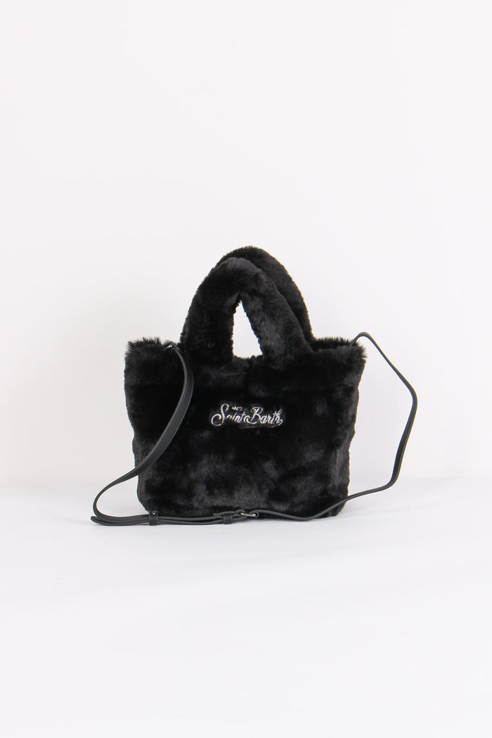 Borsa Mano Pelliccia Nero-3