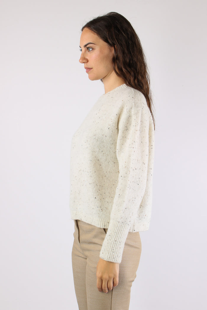 Mllalcali Maglione Bottonato Bianco-6