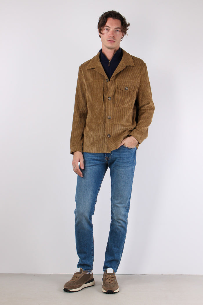Spillo Giacca Camicia Velluto Cammello-2