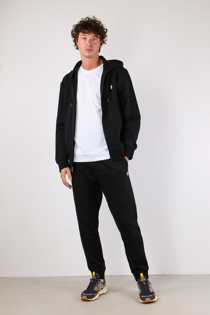 Felpa Zip Cappuccio Polo Black-2