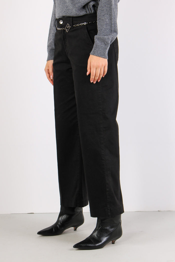 Pantalone Palazzo Cintura Nero-3