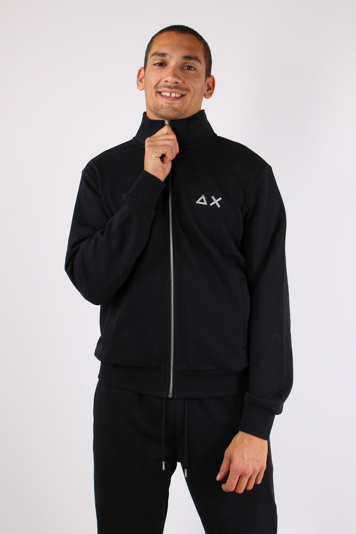 Felpa Collo In Piedi Zip Nero-7