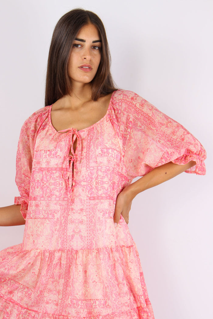 Abito Fantasia Bandana Fucsia-6