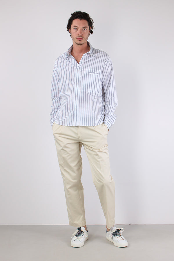 Barca Camicia Riga Tasca Blu/bianco-2