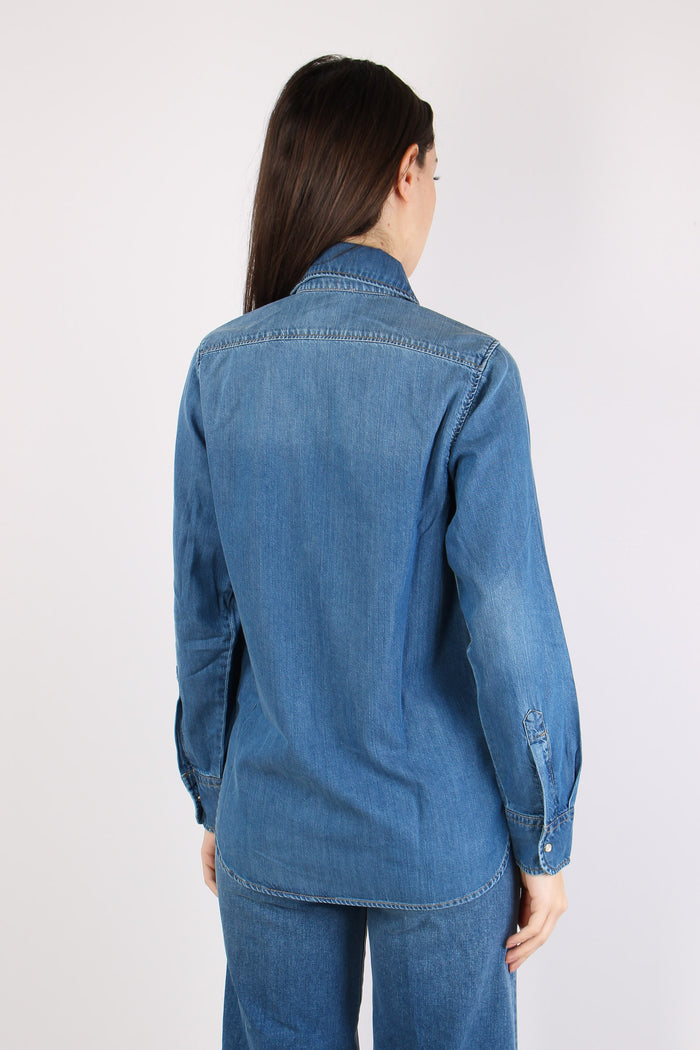 Camicia Denim Regular Denim Medio-4