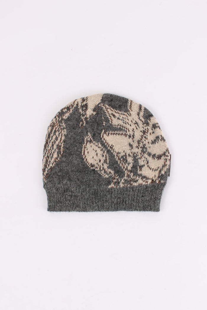 Cuffia Fantasia Fiori Grigio/beige-2