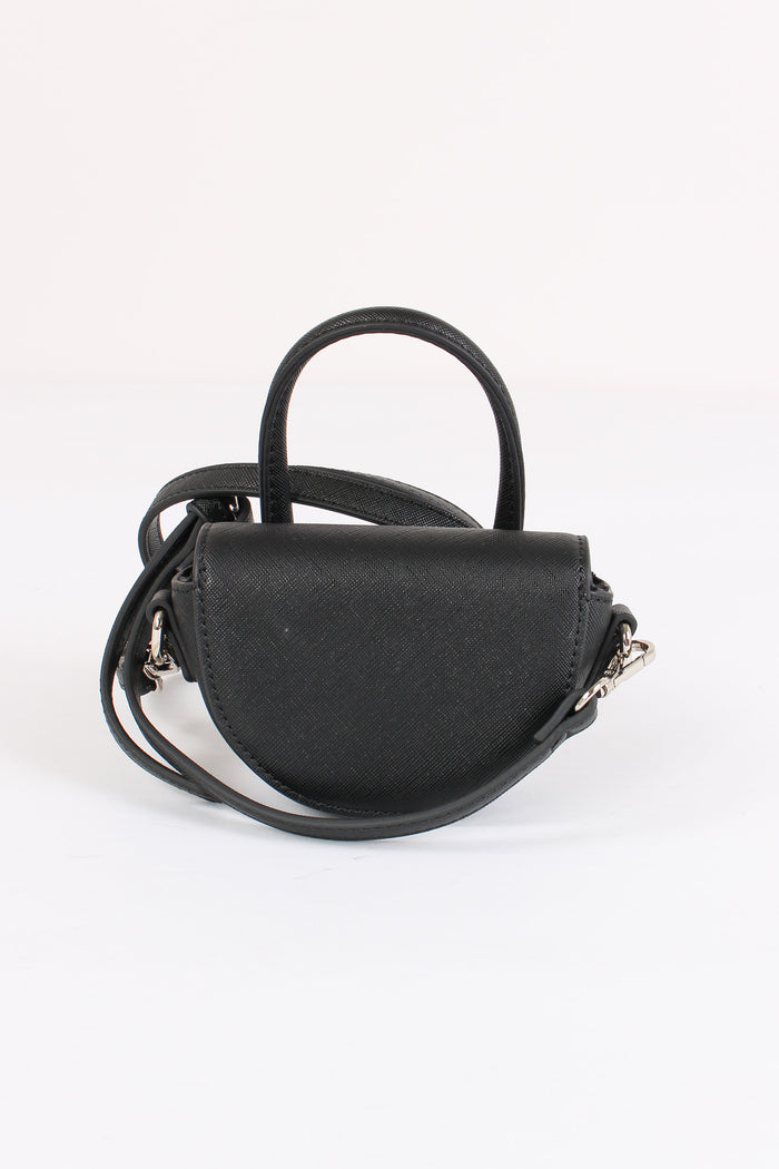 Mini Borsa Tonda 1 Manico Nero-3