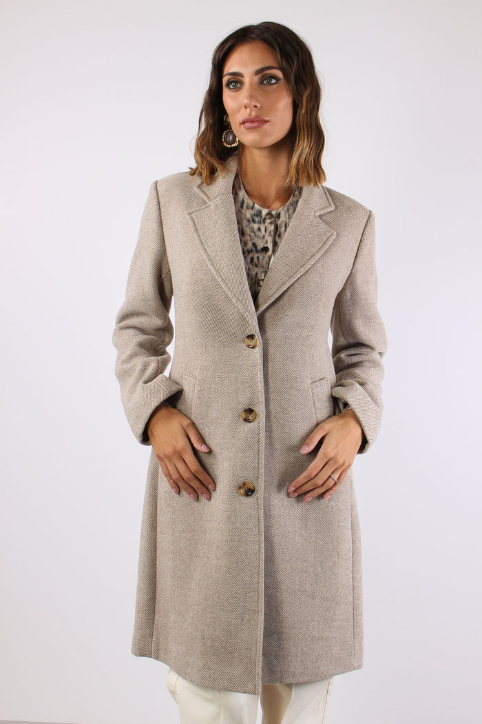 Cappotto Miston Lana Diagonale Sandy Beige-6