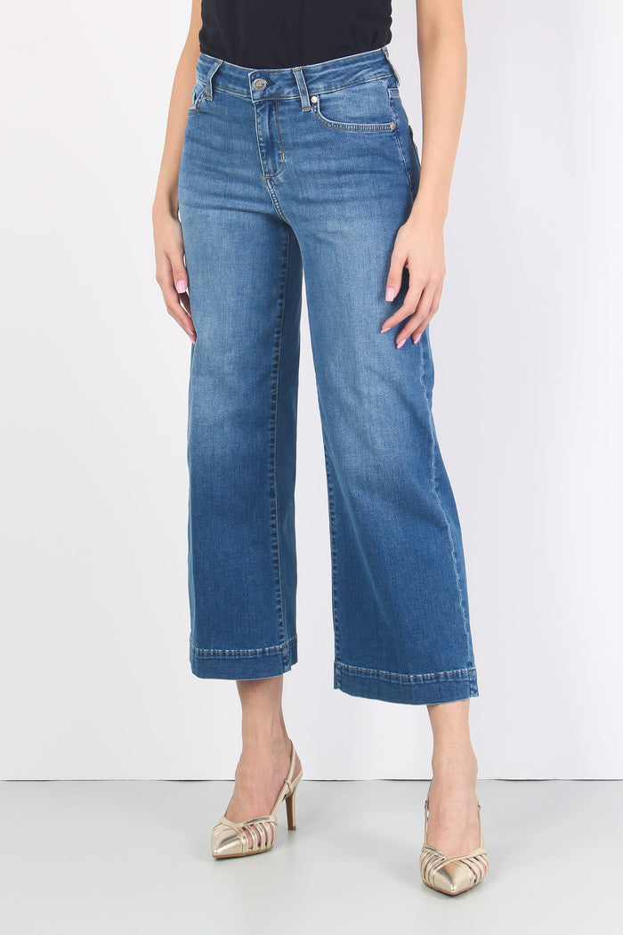 Jeans Authentic Cropped Denim Scuro-7