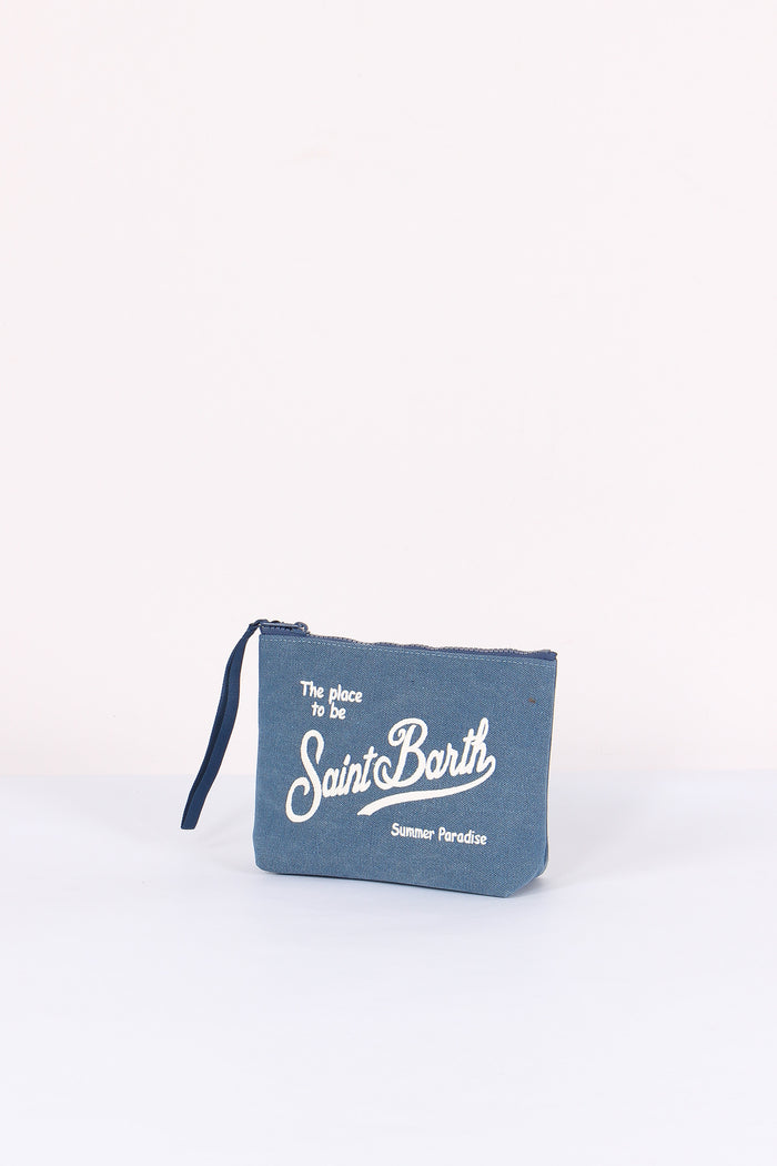 Aline Pochette Canvas Blu-2