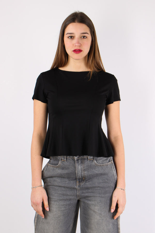 T-shirt M/m Riprese Fianchi Nero-2