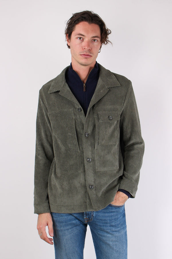 Spillo Giacca Camicia Velluto Salvia